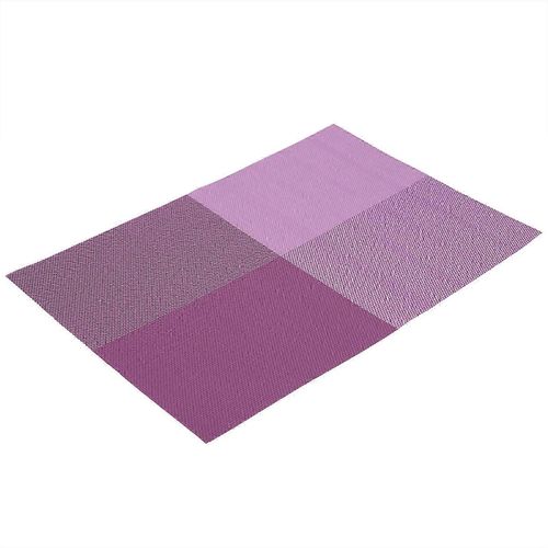 Sets De Table Rectangulaires Pour Table À Manger,Sets De Table En Pvc Avec Motif À Carreaux,Violet,4 Pcs
