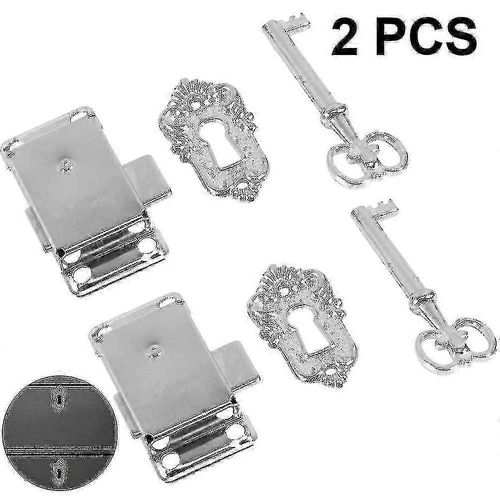 2 ensembles de serrures de porte d'armoire anciennes, serrures d'armoires, serrures de meubles anciens avec clés pour boîtes aux lettres, casiers, armoires, boîtes à outils TY