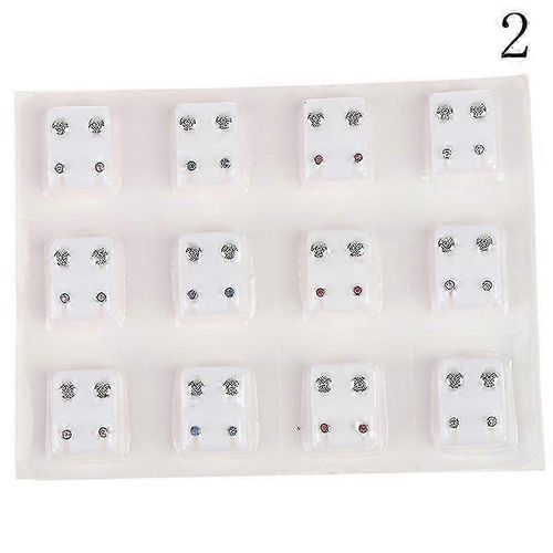 12 Paires Boucles D'oreilles Médicales Piercing Tool Ear Stud Surgical Steel Boucles D'oreilles Bijoux