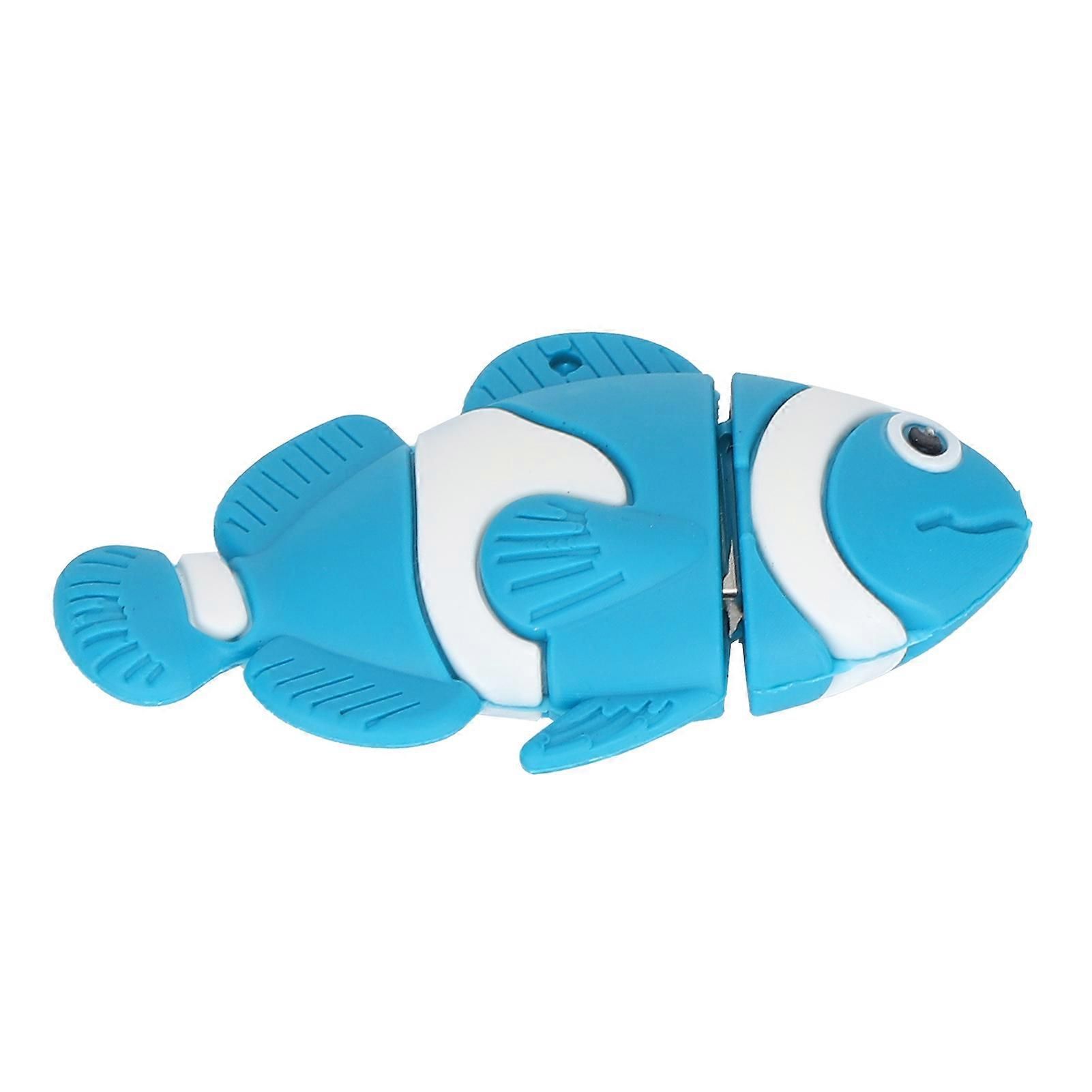 Dessin animé U disque bleu Clownfish apparence Stockage en vrac à grande vitesse Lecteur flash Dispositif de mémoire16GB
