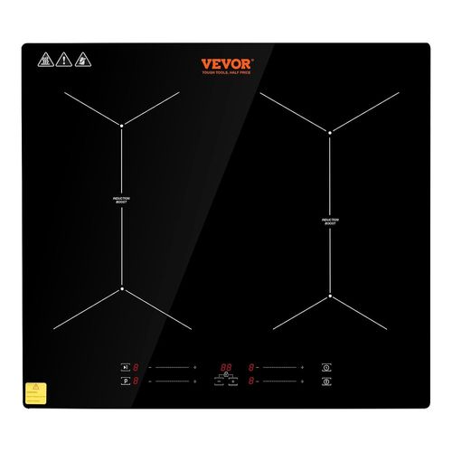 Plaque À Induction 4 Feux 6800 W Table De Cuisson Encastrable 61 Cm Plaque De Cuisson Électrique En Vitrocéramique Portable Minuteur Touche Tactile Anti-Débordement 9 Niveaux De Ré[PLA623092]