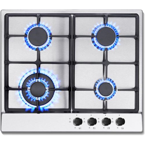 Plaque De Cuisson Gaz 4 Feux, Plaque Gaz Avec Panneau En Acier Inoxydable, Sécurité Thermocouple, Convient Pour Le Gaz Naturel Ou Le Gaz Propane, 8,06 Kw, 220-240 V[PLA623285]