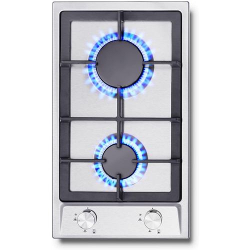 Plaque De Cuisson Gaz 2 Feux, Plaque Gaz Avec Panneau En Acier Inoxydable, Sécurité Thermocouple, Convient Pour Le Gaz Naturel Ou Le Gaz Propane, 2400 W/1800 W, 220-240 V, Yyeugct[PLA623288]