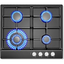 Plaque De Cuisson 4 Feux Gaz, Sécurité Thermocouple, Compatible Gaz Naturel Ou Propane, Panneau Émaillé Noir, 8,06 Kw, 220-240 V[PLA623286]