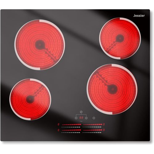 Plaque Electrique 4 Feux Encastrable 6000W, Plaque De Cuisson Vitrocéramique Avec 9 Niveaux De Puissance, Table Cuisson Avec Minuterie, Verrouillage De Sécurité[PLA623315]