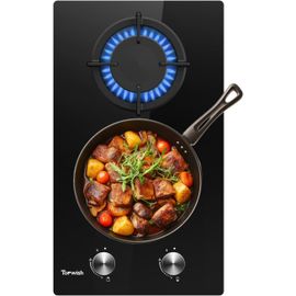 Plaque Gaz 2 Feux, Plaque De Cuisson Gaz 30Cm, Table De Cuisson Encastrable, Ng/Lpg Décapotable, Soupapes De Sécurité, Arrêt Automatique, Gazs Ville Et Bouteille, 4750 Watt[PLA623330]