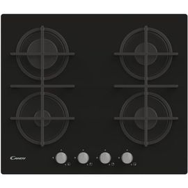 Cvg 6 B Plaque De Cuisson À Gaz En Verre Trempé, 4 Feux, À Encastrer, Grilles En Fonte, Soupape De Sécurité, Gpl Et Méthane, 59,5 X 51 X 95 Cm, Noir[PLA623353]