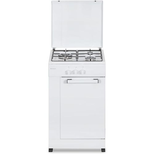 Cuisinière Gaz Butane 3 Zones De Cuisson, Blanc Akg3500Pb. Contrôle Manuel, Brûleur Wok Triple Flamme, Compartiment Bouteille, Couvercle Rabattable[PLA623356]