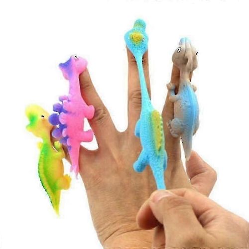 10pcs Lingshot Dinosaure Doigts Jouets Jeux De Vol Résistant Au Stress Élastique