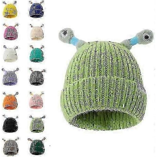 Hiver Parent-Enfant Mignon Brillant Petit Monstre Tricot Chapeau, Unny Mignon Monstre Bonnets Cap, Drôle Glowing Monster Tricoté Chapeau-En Stock