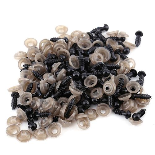 100pcs Noir En Plastique Poupée Yeux Pour Ours En Peluche Jouets Marionnette DIY Artisanat Matériel 9MM