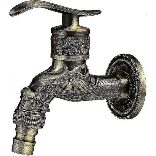 Robinet mural rétro en laiton, G1/2 » robinet de jardin extérieur, robinet en laiton Antique, robinet mural Vintage, Dragon cuivre Antique sculpté robinet f