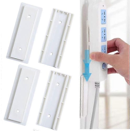 4 paires de fixateurs de montage mural auto-adhésifs pour multiprise, support mural de bureau pour multiprise, support de support le plus simple pour multiprise, routeur WiFi