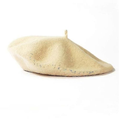 Fashion Women Wool Berets Winter Hats Solid Color Beret Female Bonnet Caps Winter All Matched Warm Walking Caps--Beige