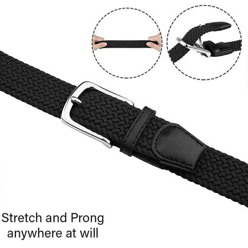 Men Ladies Woven Braided Regular Stretch Casual Belts-110cm-Military Green