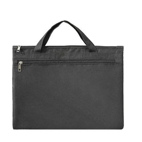 Porte-Documents En Tissu Oxford Portable Étanche À L'eau De Grande Capacité Avec Poignée Pour Bureau D'affaires Noir