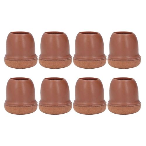 8 Pcs Chaise Jambe Couverture Tpe Protecteur De Sol Meubles Jambes Capuchons Set Kit Pour Tabouret De Table Marron M