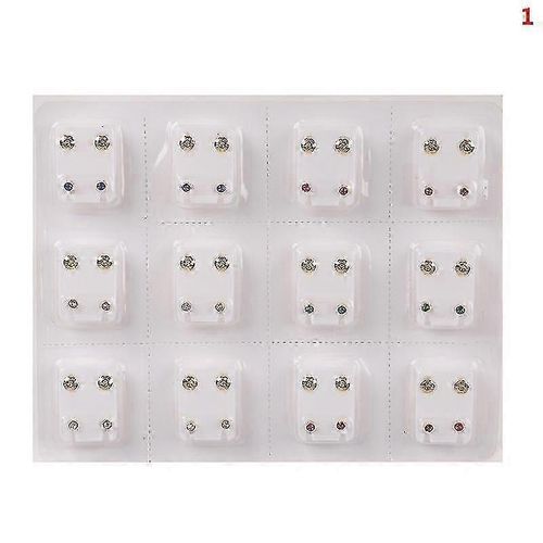 24pcs Boucles D'oreilles Médicales Piercing Tool Ear Stud Surgical Steel Earrings Femmes