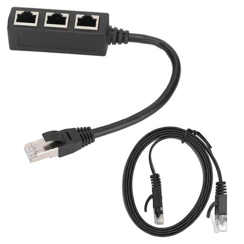 Câble adaptateur Ethernet RJ45 Fonction d'extension 1 à 3 ports Excellent adaptateur de séparateur de connexion avec câble de 1 m pour la maison