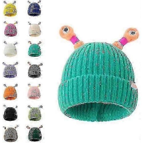 Hiver Parent-Enfant Mignon Brillant Petit Monstre Tricot Chapeau, Unny Mignon Monstre Bonnets Cap, Drôle Glowing Monster Tricoté Chapeau-En Stock