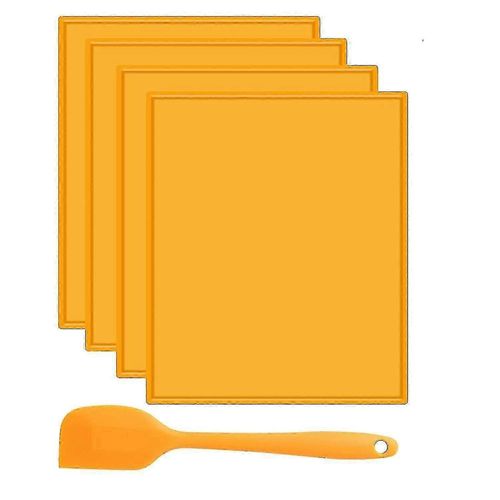 4pcs Silicone Dehydrator Sheets Tapis de déshydrateur avec bord pour fruits cuir liquide fruits viande herbe