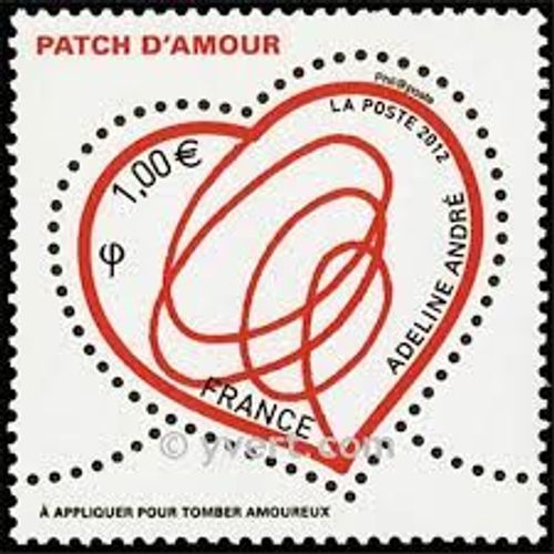 Saint Valentin : Coeur D'Adeline André "Patch D'Amour" Année 2012 N° 4632 Yvert Et Tellier Luxe