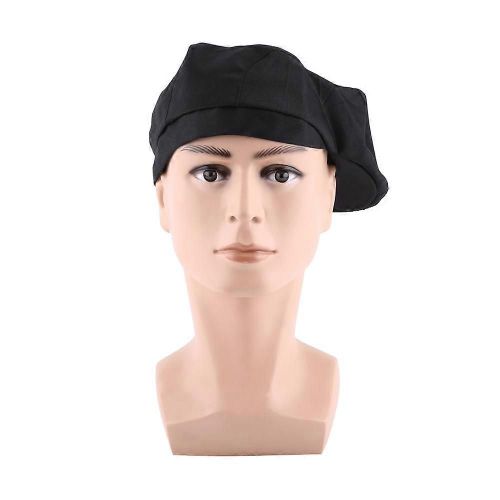 Hommes Femmes Chef Chapeau Traiteur Boulanger Préposé Cuisine Cuisinier Bec De Canard Béret Casquettes De Golf (Noir)