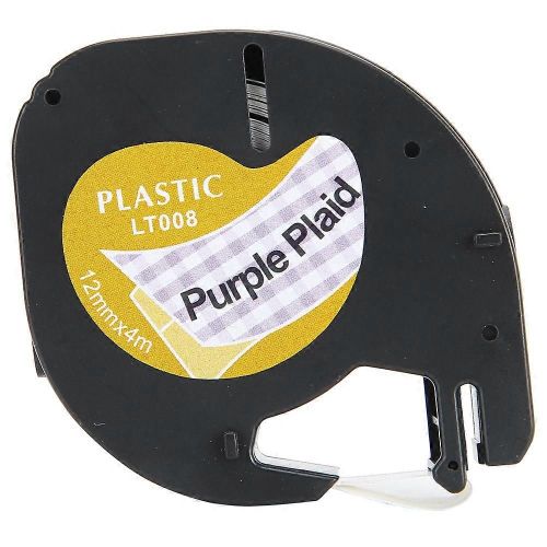 Ruban D'étiquette En Papier Thermique Mignon Étiquetage Ruban Fabricant Autocollant Violet Plaid Pour Dymo 12mm