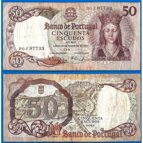Portugal 50 Escudos 1964 Infanta D Maria Escudo Billet