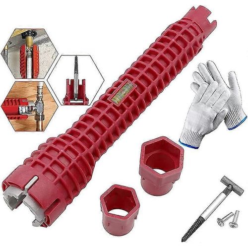 8 En 1 Robinet Évier Installateur Multi Purpose Clé Outil plomberie Pipe Clé
