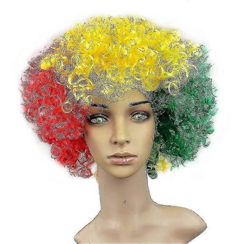 Coupe D'europe Coupe Du Monde Fluffy Head Wig Funny Flag Color Head Cover Pour Les Vacances
