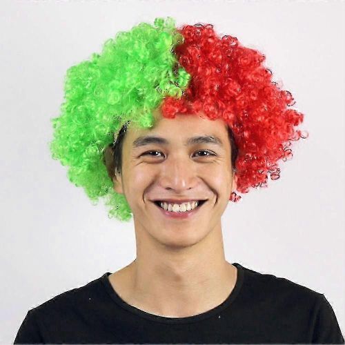 Coupe D'europe Coupe Du Monde Fluffy Head Wig Funny Flag Color Head Cover Pour Les Vacances