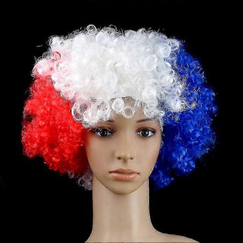 Coupe D'europe Coupe Du Monde Fluffy Head Wig Funny Flag Color Head Cover Pour Les Vacances