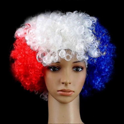 Coupe D'europe Coupe Du Monde Fluffy Head Wig Funny Flag Color Head Cover Pour Les Vacances