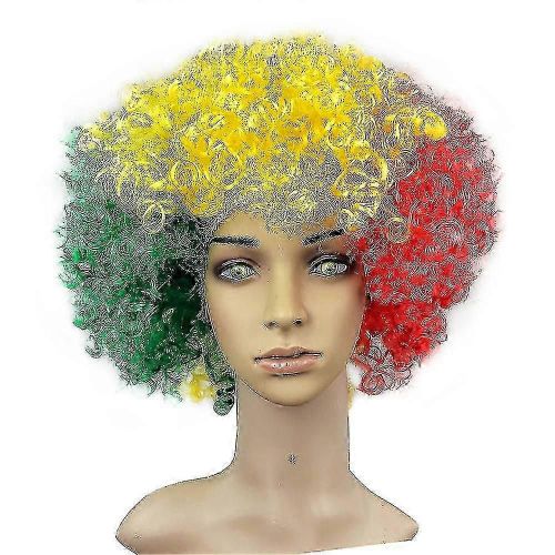 Coupe D'europe Coupe Du Monde Fluffy Head Wig Funny Flag Color Head Cover Pour Les Vacances