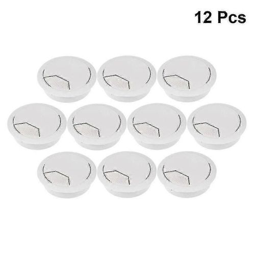 12pcs Bureau Pc Ordinateur Bureau Grommet Câble Trou Couverture 50mm Diamètre (Gris Blanc)