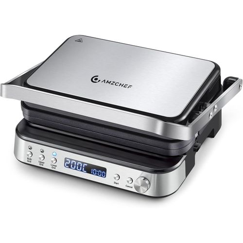 Gril De Contact Multifonctionnel 4 En 1, Grille, Gaufrier & Sandwichmaker Avec 4 Plaques Amovibles Antiadhésives, Temps Et Température Personnalisés,Indicateur Led,Gril Santé 2000W[IND6230922]