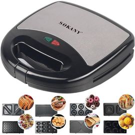 8 En 1 Dispositif Multifonction 800W [Sandwich Maker, Gaufrier, Grill De Contact, Carottes À Motifs À Motifs, Pain, Beignet, Steak-Grill, Porte-Glacière] 8 Panneaux Non Couverts[IND6230346]