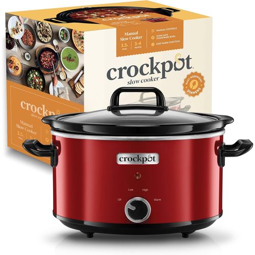 Crock Pot Mijoteuse Électrique Manuelle | 3,5L (2-3 Personnes) | Fonction Maintien Au Chaud | Récipient Amovible | Rouge [Scv400Rd][IND6230413]