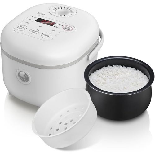Bear Cuiseur De Riz 4 Tasses (Non Cuit) Avec Cuiseur Vapeur, Multifonctionnel 350W Electric Mini Rice Cooker,6 Fonctions De Cuisson Du Riz Pour 2-4 Personnes,Blanc[IND6230834]