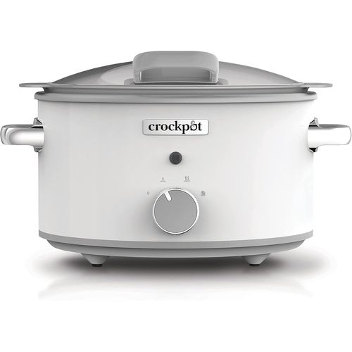 Crockpot Csc038X Mijoteuse Sauteuse Électrique Avec Couvercle À Charnière, 4L (3-4 Personnes), Revêtement Antiadhésif Duraceramic, Blanche[IND6231020]