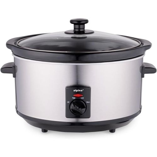Mijoteuse Electrique - 3,5 Litres - 3 Niveaux De Chaleur - Ceramique/Inox, Argenté[IND6231257]