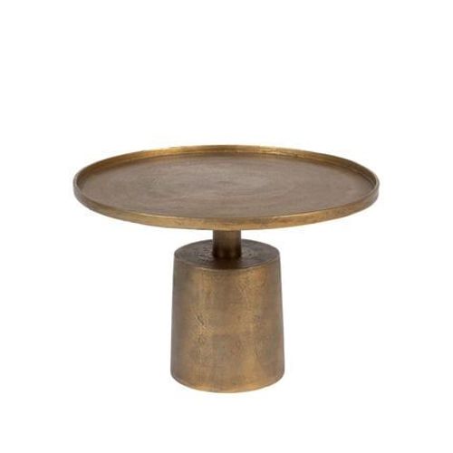 Table Basse 60x60x40 Cm En Aluminium Laiton