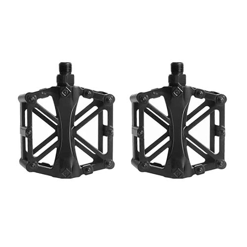 Pédales De Vélo De Montagne En Alliage D'aluminium Conception Creuse Stable Poids Léger Haute Résistance Large Vélo De Route Ensemble Noir