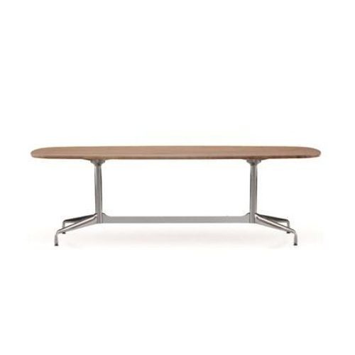 Vitra - Eames Segmented Table Dining Bootsform - Noyer Amã©Ricain Massif, Huilã© - Chrome Brillant - 240 Cm  - Marron