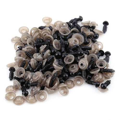 100pcs Noir En Plastique Poupée Yeux Pour Ours En Peluche Feutrage Jouets Marionnette DIY Artisanat Accessoire 12MM