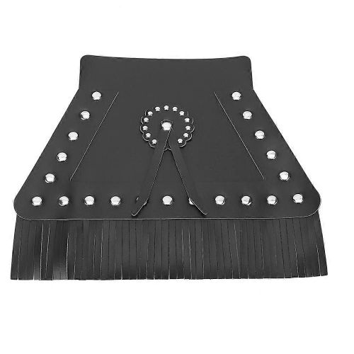 Housse De Garde-Boue Universelle En Cuir Frangé Pour Moto Avant (Noir)
