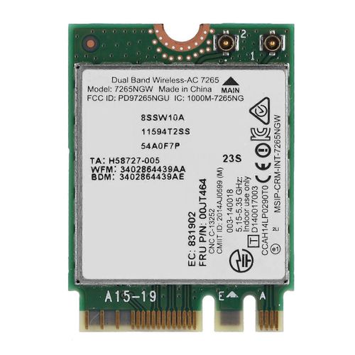 Pour carte réseau Intel Dual Band Wireless AC 7265 Dual Band Wireless 867M Bluetooth 4.0