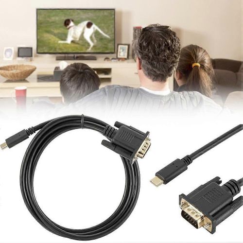 1.8M 1080P USB C vers VGA Câble Portable Type C vers VGA Convertisseur Câble Adaptateur