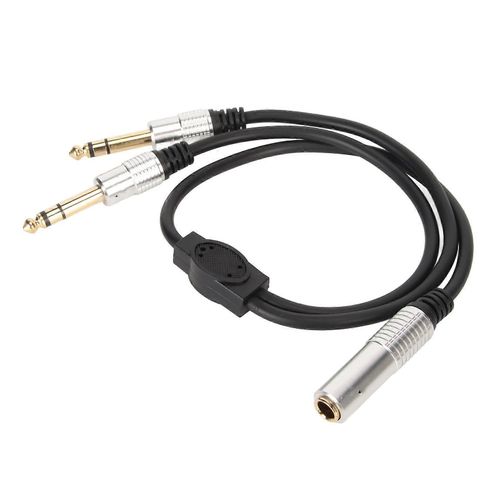 6.35mm Splitter Y Câble Mono Femelle à Double Mâle 1/4 Pouce Cordon De Séparateur pour Amplificateur Microphone Haut-Parleur 1.6ft